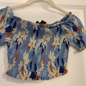 Angie Blue and Orange Crop Top